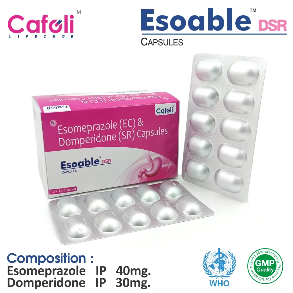 Esomeprazole + Domperidone at the best price in PCD Pharma Franchise for Nausea Relief, Acid Reduction